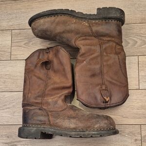 RED WING Pecos USA Brown Distressed Leather Sz 8 EE Mens Western Work Boots 4436